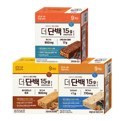 韓國The protein 15g protein 蛋白棒 2盒裝每盒9件 有3款口味口味Chocolate Crunches/almond/peanut butter