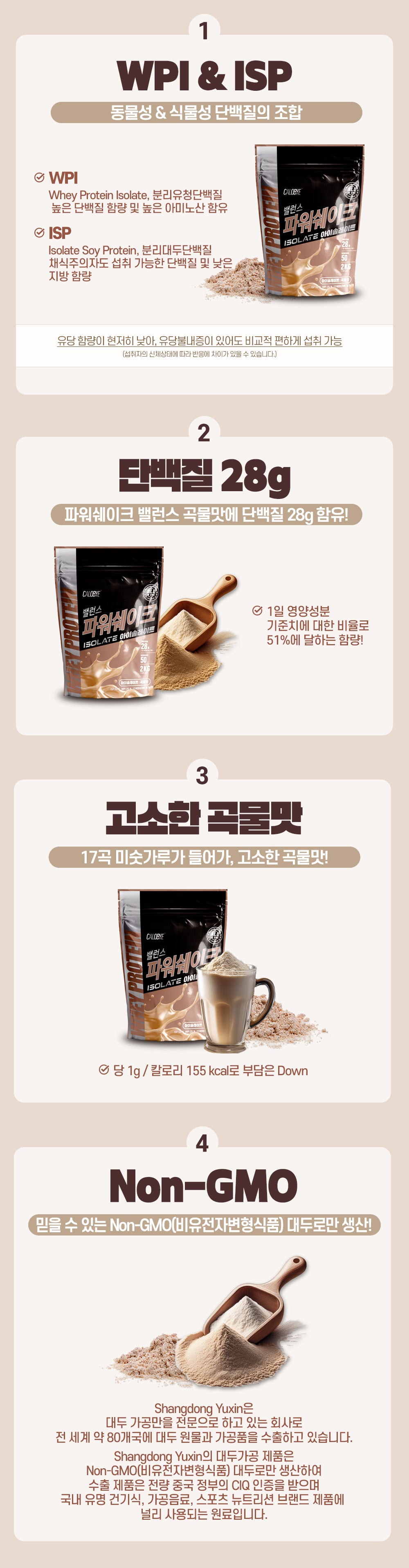 韓國Calobye 24gprotein 低糖低卡低脂 Isolate Grain Flavor 2kg 適合對乳糖敏感人士用